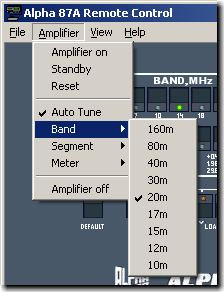 Amplifier menu