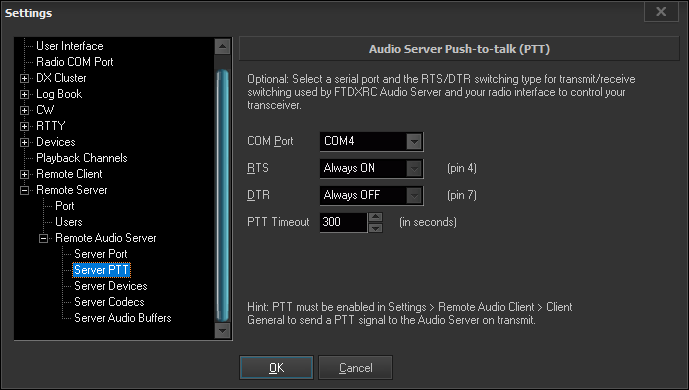 Remote Audio Server - PTT