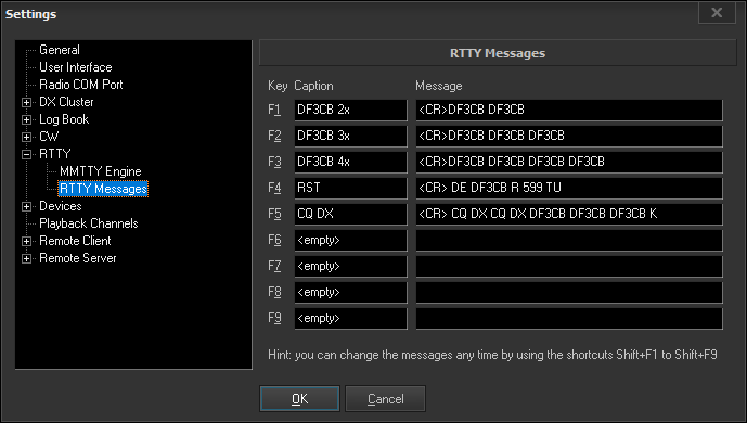 RTTY Messages