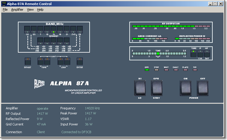 Screenshot Alpha 87A Remote Control Software